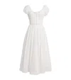 Doen Quinn Tie-detailed Shirred Organic Cotton-poplin Midi Dress In White