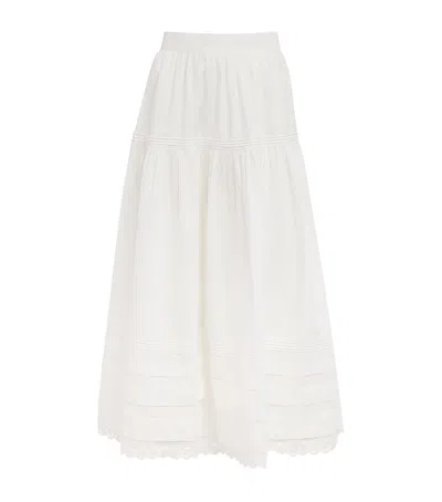 Doen Dôen Organic Cotton Sebastiane Midi Skirt In White