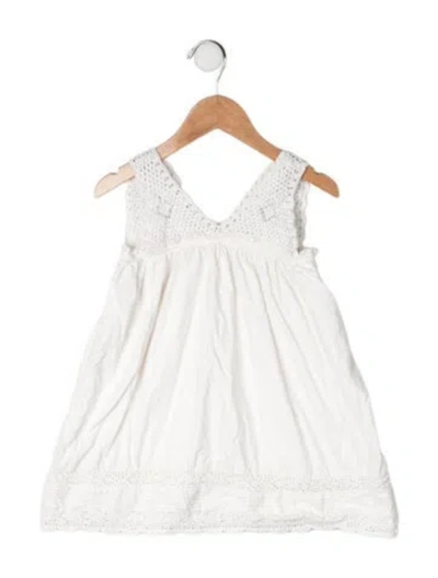 Pre-owned Doen Babies' Organic Cotton Short Sleeve Dress In White