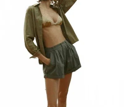 Doen Paige Cotton Short In Lagoon In Green