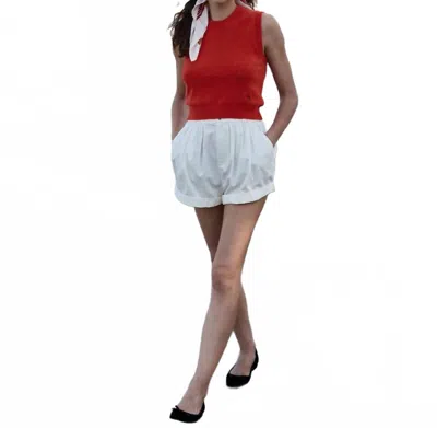 Doen Paige Cotton Short In Salt In White