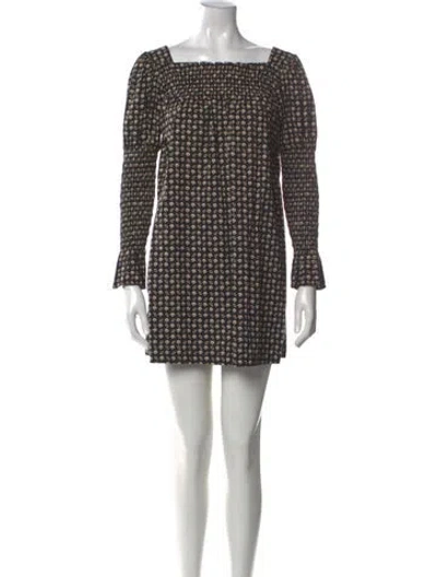 Pre-owned Doen Paisley Print Mini Dress In Black