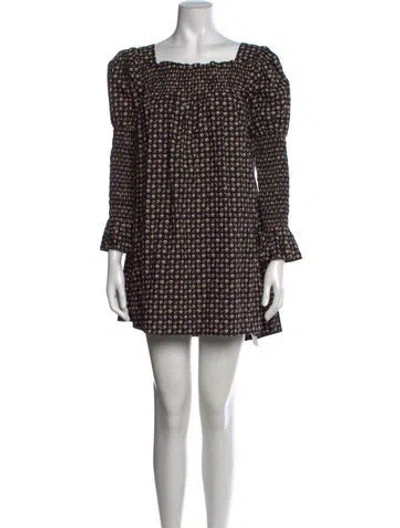 Pre-owned Doen Paisley Print Mini Dress In Black