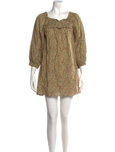 Pre-owned Doen Paisley Print Mini Dress In Multi