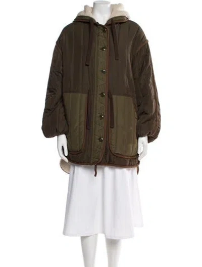 Pre-owned Doen Parka In Green