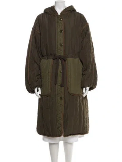 Pre-owned Doen Parka In Green