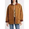 Doen Pascual Contrast-collar Patch-pocket Jacket In Brown