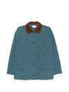 Doen Pascual Contrast-collar Jacket In Blue