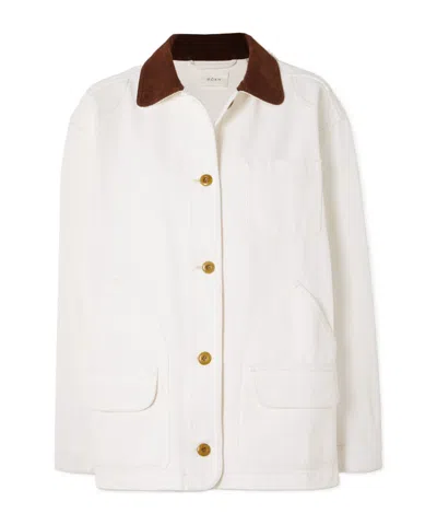 Doen Pascual Corduroy-trimmed Cotton Jacket In White