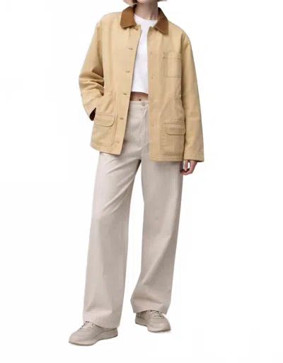 Doen Pascual Corduroy-trimmed Cotton-canvas Jacket In Yellow