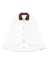 Doen Pascual Corduroy-trimmed Cotton Jacket In White