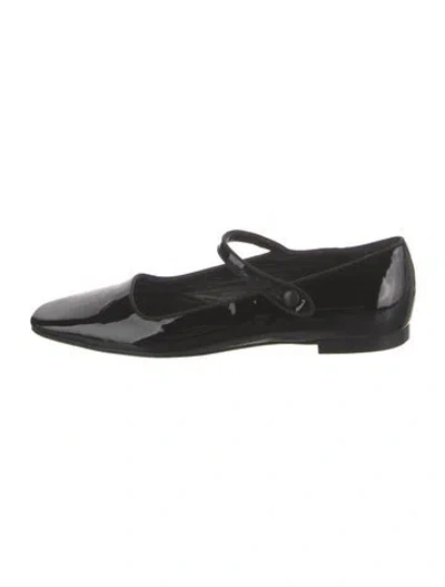 Pre-owned Doen Patent Leather Mary Jane Flats In Black