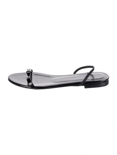 Pre-owned Doen Patent Leather Sandals In Black