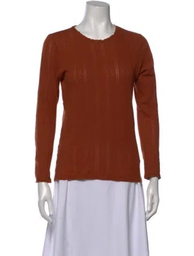Pre-owned Doen Patterned Crew Neck Sweater In Brown