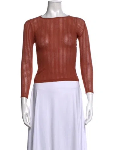 Pre-owned Doen Patterned Crew Neck Sweater In Brown