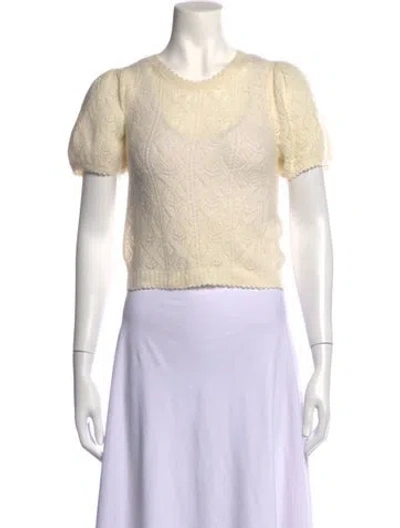 Pre-owned Doen Patterned Crew Neck Sweater In Neutrals