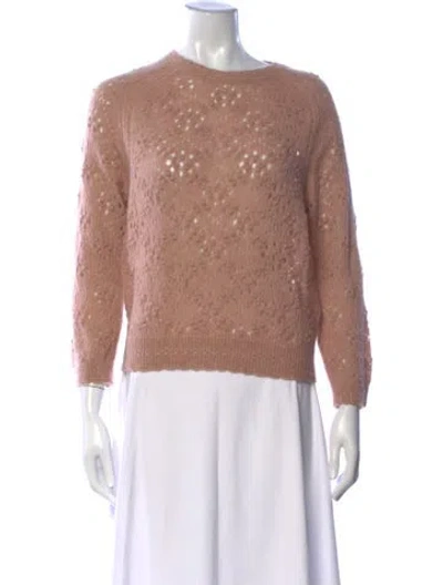 Pre-owned Doen Patterned Crew Neck Sweater In Pink