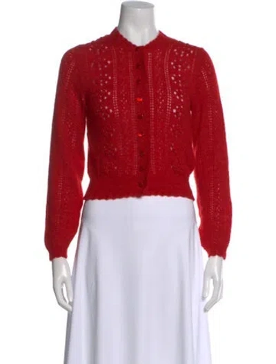 Pre-owned Doen Patterned Crew Neck Sweater In Red
