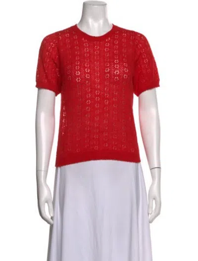 Pre-owned Doen Patterned Crew Neck Sweater In Red