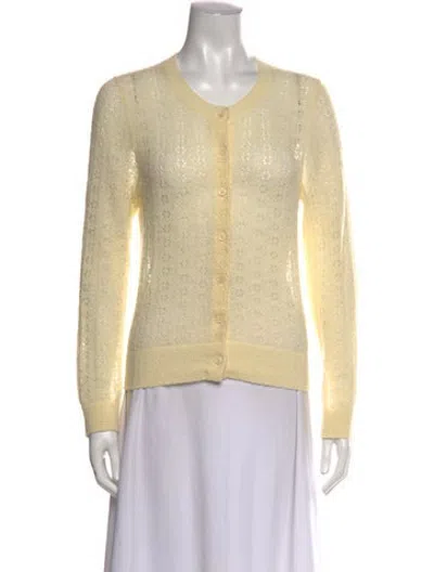 Pre-owned Doen Patterned Crew Neck Sweater In Yellow