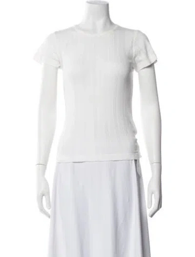 Pre-owned Doen Patterned Crew Neck Top In White