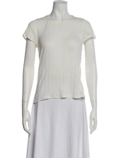 Pre-owned Doen Patterned Crew Neck T-shirt In White