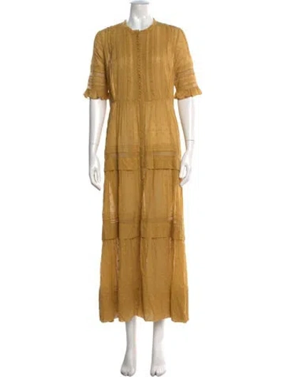 Pre-owned Doen Patterned Long Dress In Neutral