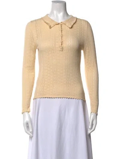 Pre-owned Doen Patterned Long Sleeve Blouse In Neutrals