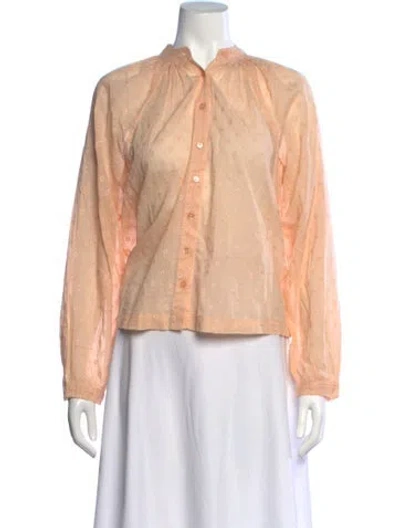 Pre-owned Doen Patterned Long Sleeve Blouse W/ Tags In Orange