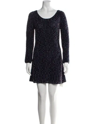 Pre-owned Doen Patterned Mini Dress In Blue