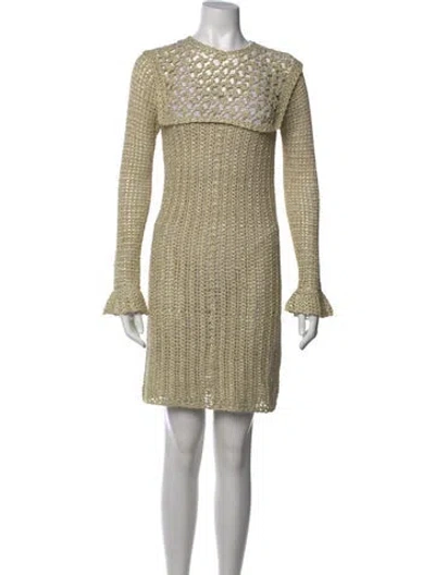 Pre-owned Doen Patterned Mini Dress In Neutrals