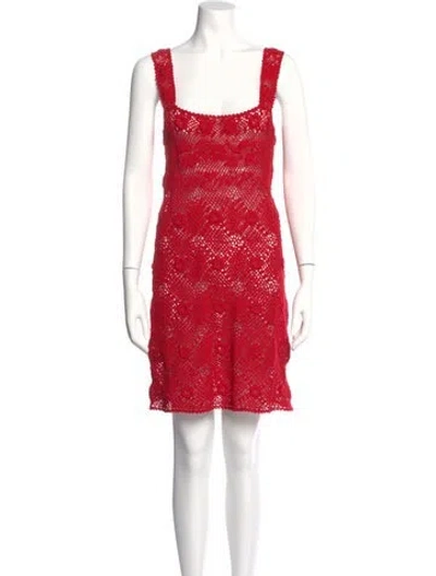 Pre-owned Doen Patterned Mini Dress W/ Tags In Red