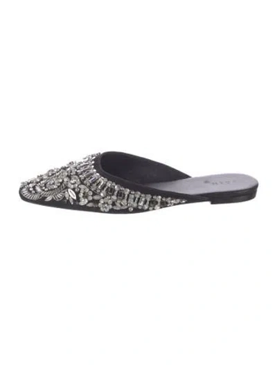 Pre-owned Doen Patterned Mules In Black