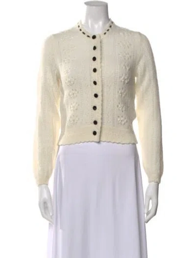 Pre-owned Doen Patterned Open Front Sweater In Neutral