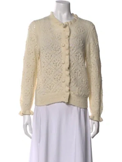 Pre-owned Doen Patterned Open Front Sweater In Neutral