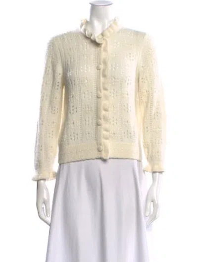 Pre-owned Doen Patterned Open Front Sweater In Neutral