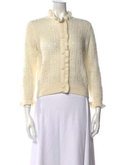 Pre-owned Doen Patterned Open Front Sweater In Neutral