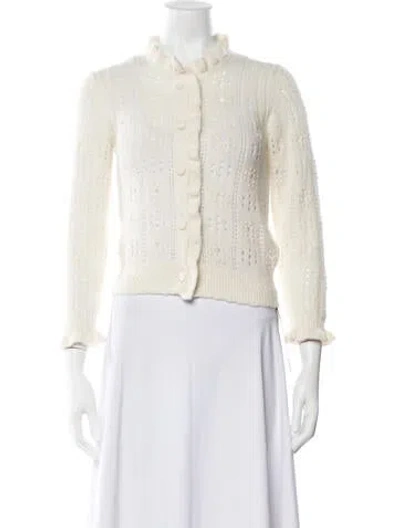 Pre-owned Doen Patterned Open Front Sweater In Neutrals