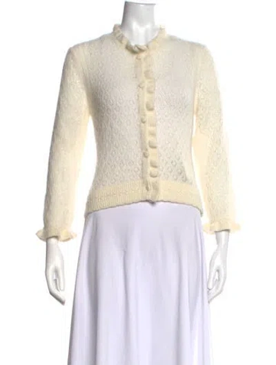 Pre-owned Doen Patterned Open Front Sweater In Neutrals