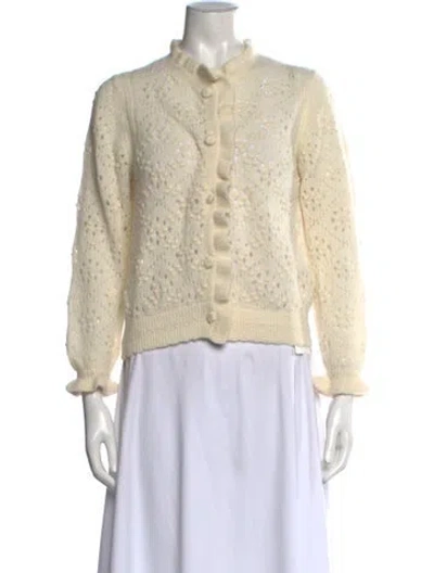 Pre-owned Doen Patterned Open Front Sweater In Neutrals