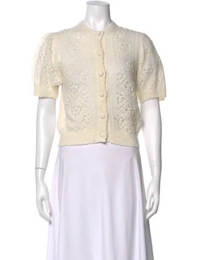 Pre-owned Doen Patterned Open Front Sweater In Neutrals