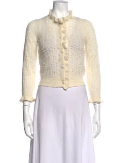 Pre-owned Doen Patterned Open Front Sweater In Neutrals