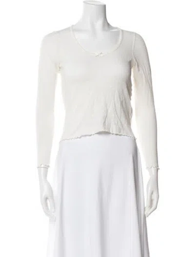 Pre-owned Doen Patterned Scoop Neck Top In Neutral