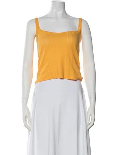 Pre-owned Doen Patterned Square Neckline Top In Yellow
