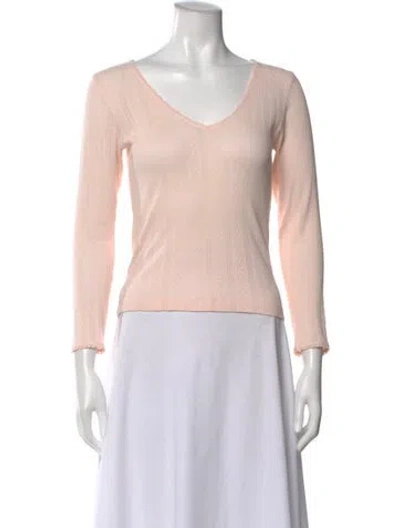 Pre-owned Doen Patterned V-neck Blouse In Pink