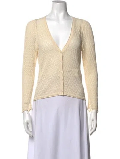Pre-owned Doen Patterned V-neck Sweater In Neutrals