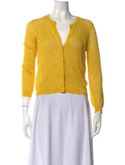 Pre-owned Doen Patterned V-neck Sweater In Yellow