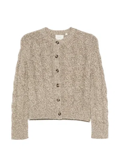 Doen Penrose Cable Cardigan In Neutral