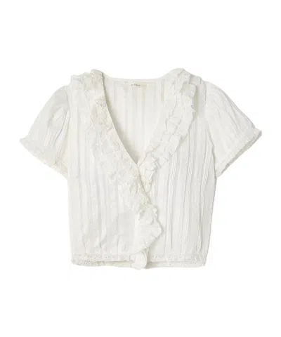 Doen Pintucked Organic Cotton-voile Blouse In White
