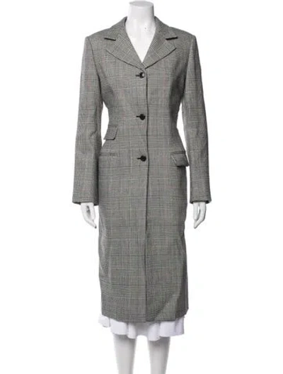Pre-owned Doen Plaid Print Coat In Grey